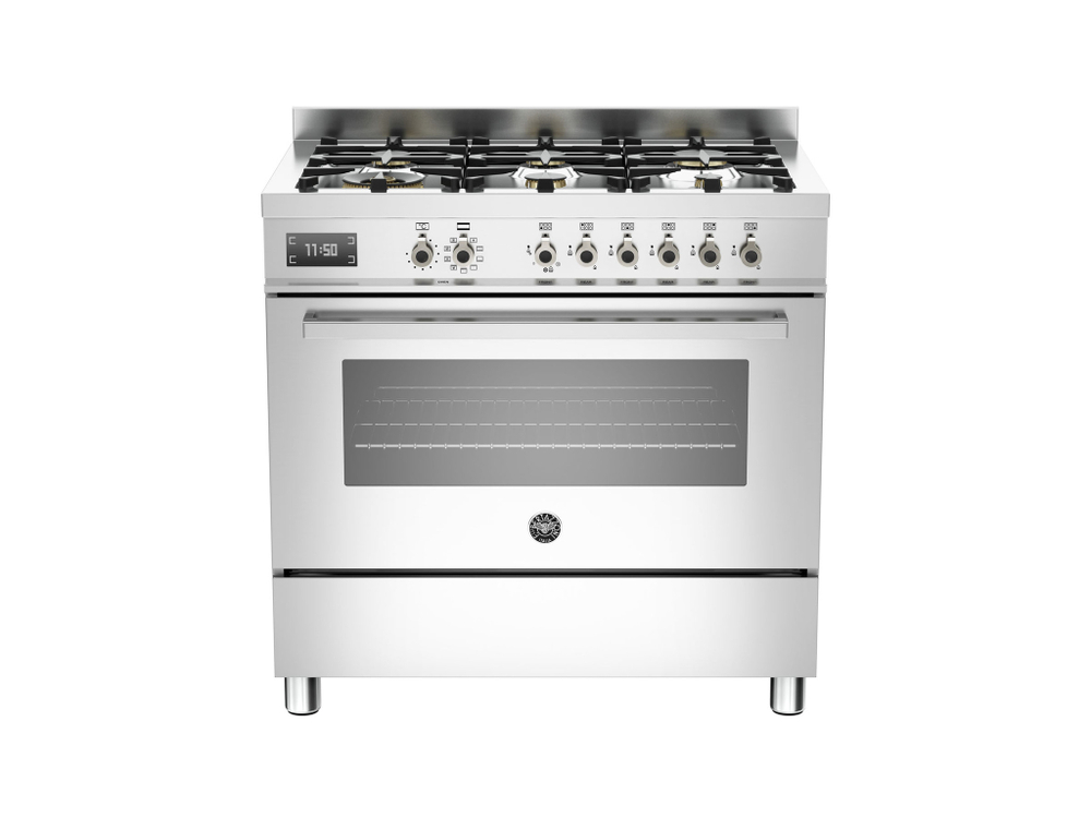 Варочный центр Bertazzoni, 6 конфорок, электрический духовой шкаф, 90 см Желтый