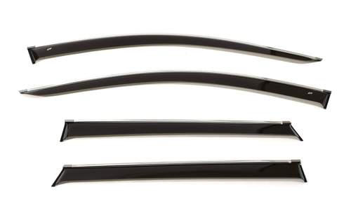 Дефлекторы боковых окон Cobra Tuning на Nissan Qashqai 2 2014 хромированный молдинг арт.N14614CR