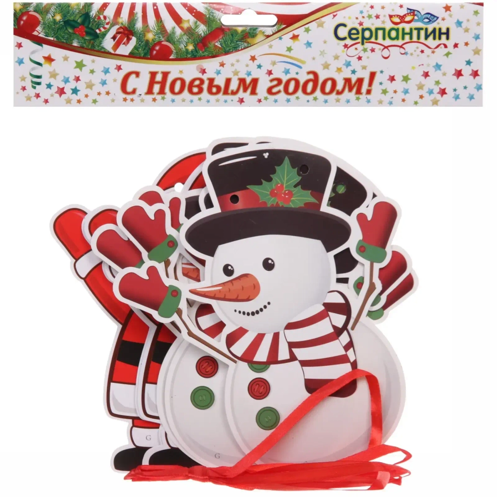 Гирлянда новогодняя 3 м «Дед Мороз и Снеговичок», 18х16 см