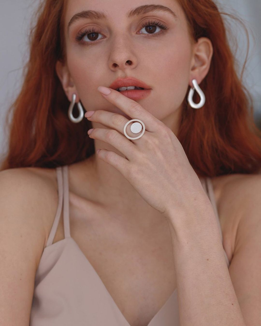 кольцо double round gritty ring