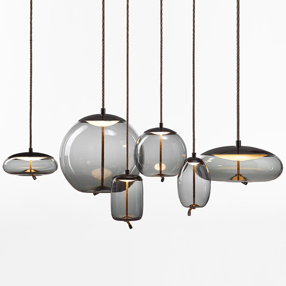 Pendant design lamp  Knot Uovo by Brokis (Smoky)