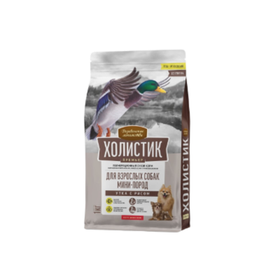 Сухой корм для собак мини-пород Деревенские лакомства Холистик Премьер 7кг утка с рисом