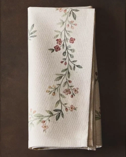 ZARA HOME ХЛОПКОВАЯ САЛФЕТКА С ПРИНТОМ (НАБОР ИЗ 2 ШТ.), ЗЕЛЕНЫЙ