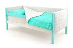Детская кровать-тахта мягкая с бортиком Бельмарко Svogen мятно-белый