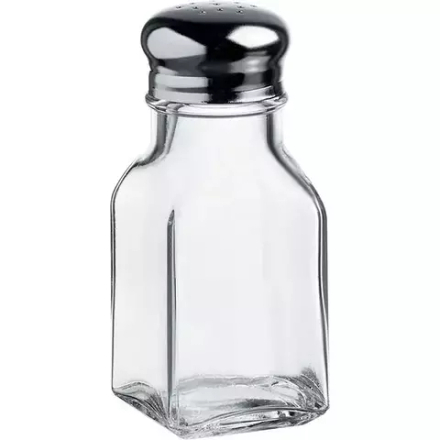 Емкость соль/перец «Бэйзик» стекло,металл 100мл ,H=105,L=40,B=40мм прозр