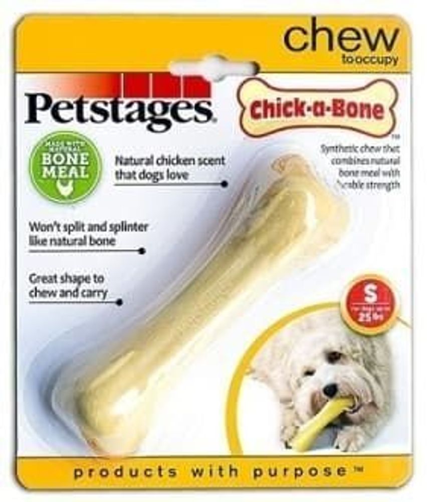 Petstages игрушка для собак Chick-A-Bone косточка с ароматом курицы 11 см малая