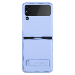 Чехол из искусственной кожи фиолетового цвета от Nillkin для Samsung Galaxy Z Flip 4 5G, серия Qin Leather