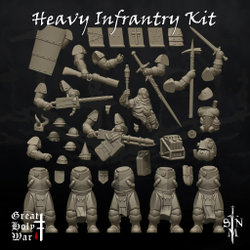 Миниатюра Trench Crusade Great Holy War Heavy Infantry Kit