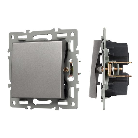 Механизм выключателя одноклавишный перекрёстный SWT-MKX1-PL-GR (250V, 16A) Arlight 043720