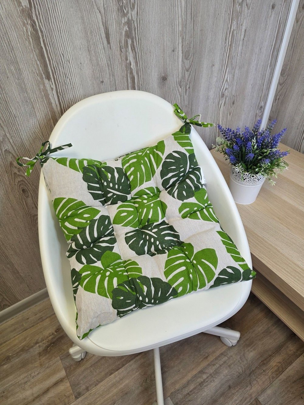 Подушка на стул квадратная 45*45см листья (Т40-431К)