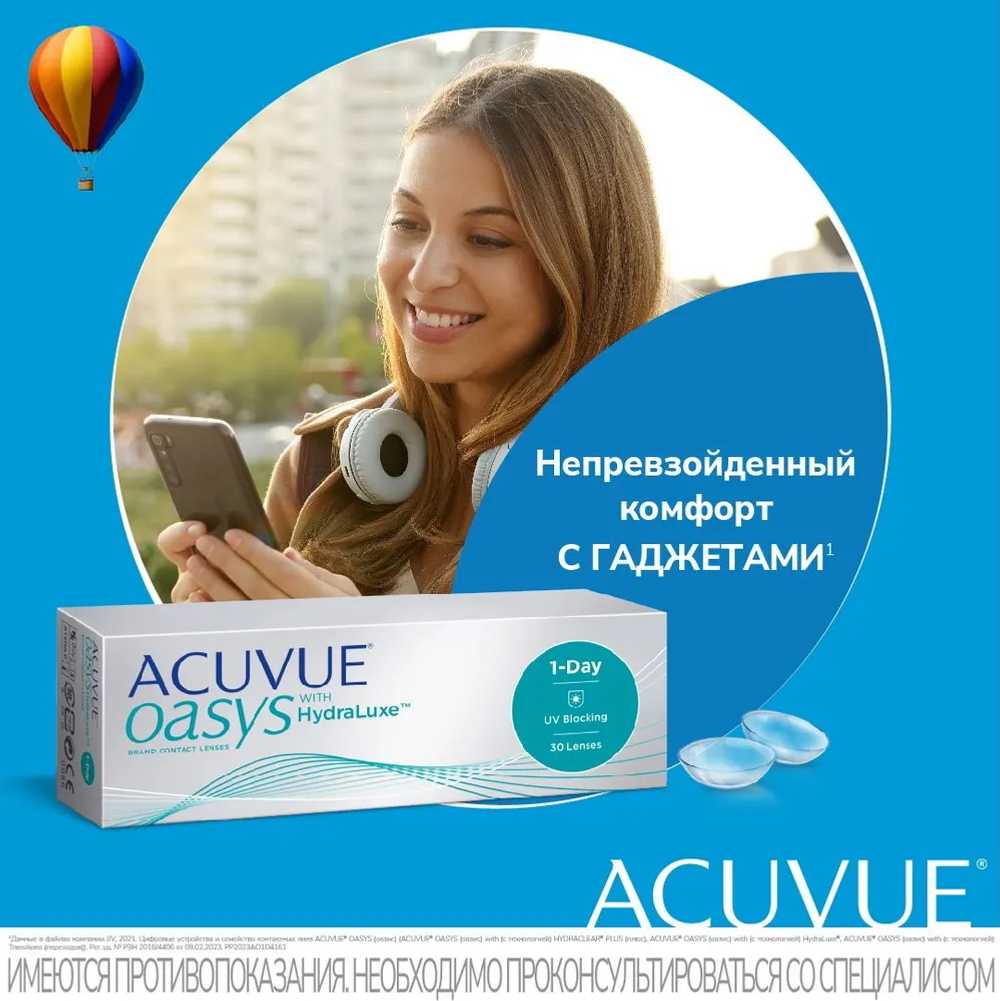 Контактные линзы Acuvue Oasys 1-Day купить в интернет магазине Линзынадом24.рф