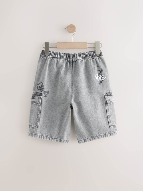 Шорты карго джинсовые для мальчика Next AC5-628, Серый