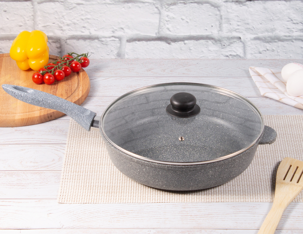 Сковородка универсальная, d28 "Argento" с крышкой