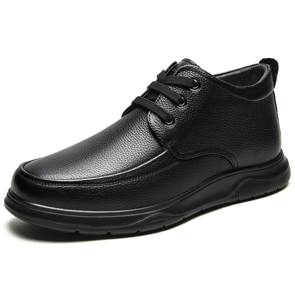 Mulinsen Top Grain Cow Leather Men"s Casual Shoes Men"s Black