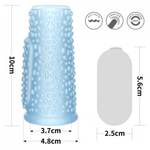 Насадка на пенис с вибрацией Drip Knights Ring (10*3,7) голубая