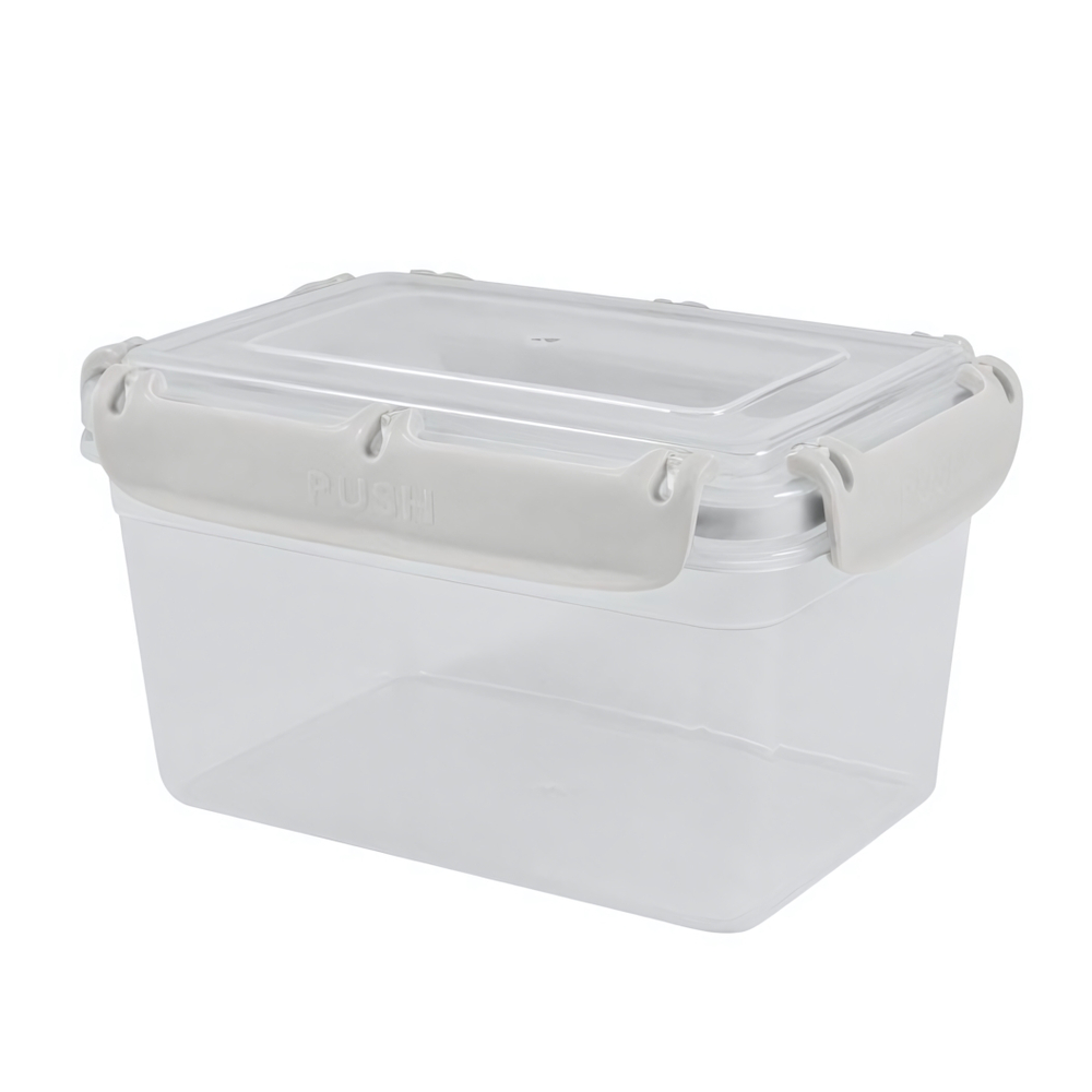 Контейнер герметичный для продуктов Plast Team BERGEN с защелками 2,4л пепельный жемчуг