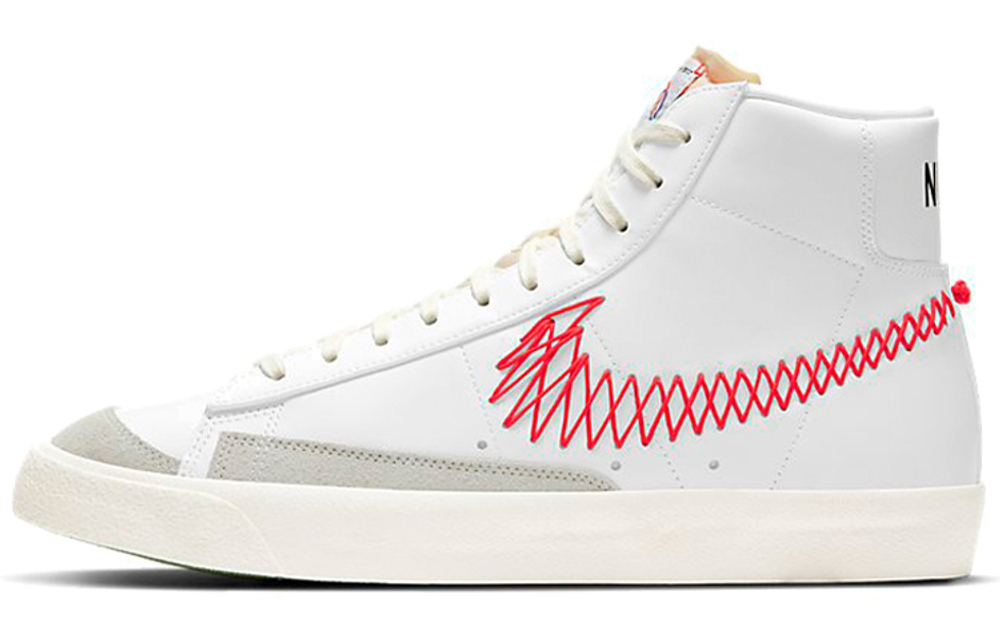 Nike Blazer 77 "cny" synthetic leather wrapped non-slip support mid-top sneakers for men and women the same style white and red