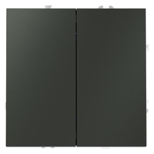 Выключатель с самовозвратом встраиваемый VOLTUM S70 двухклавишный 10А, (титан)