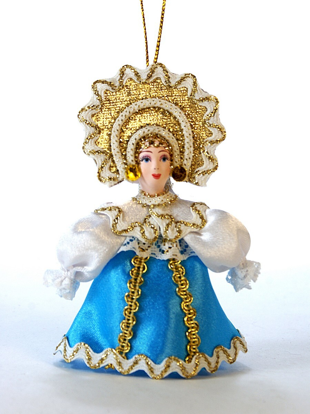 Кукла-подвеска девочка в кружевной душегрее.