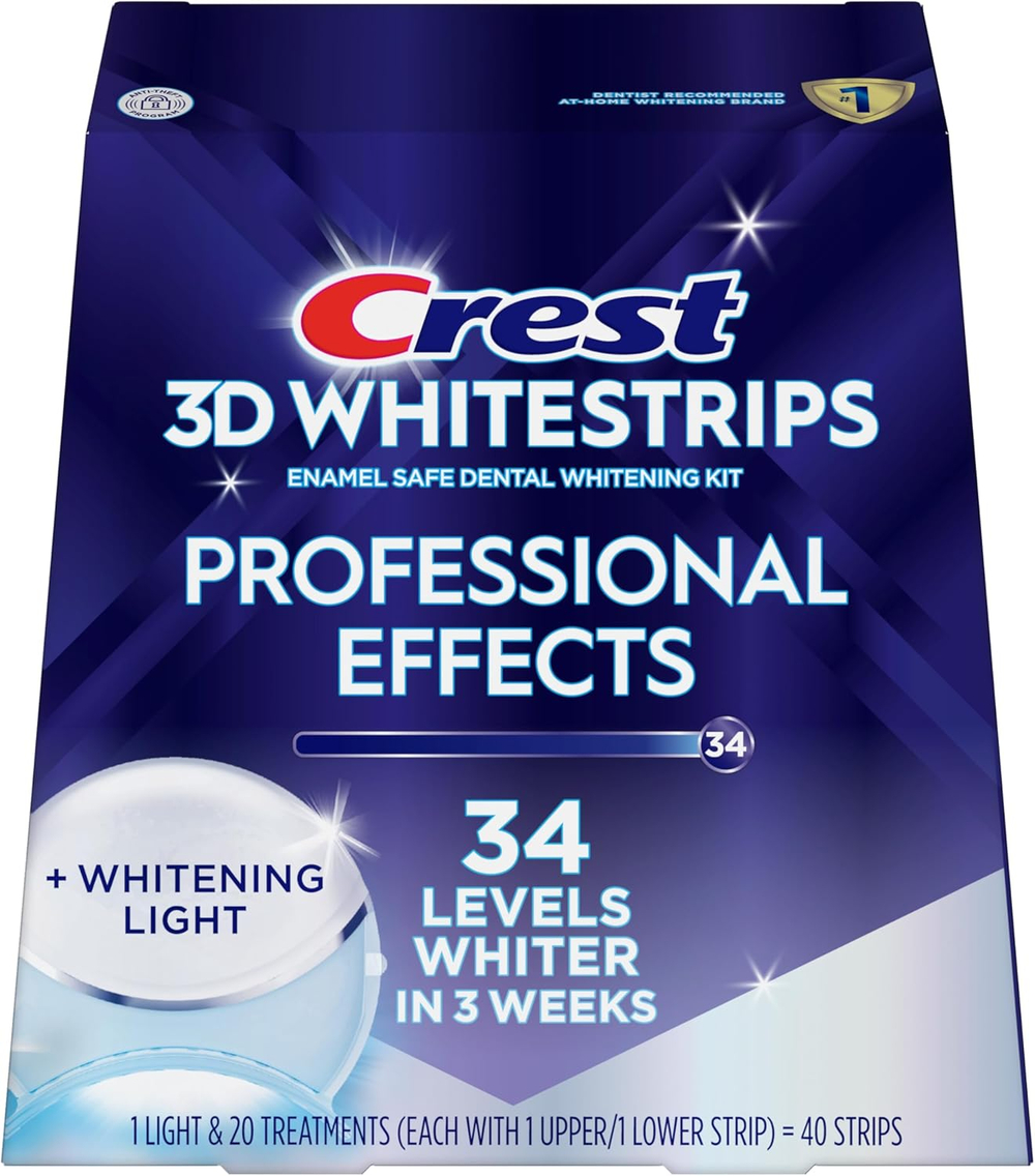 Crest 3D Whitestrips Professional Effects Light — Отбеливающие полоски для зубов: до 12 тонов за 20 дней