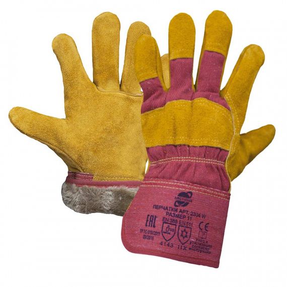 Перчатки комбинированные со спилком КРС утепленные Arcticus 2304 W