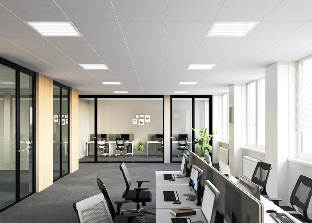 Светильник LED Ecophon (для потолка Экофон) кромка-Dx 600х600 38Вт SL 3000К опал IP40 DR