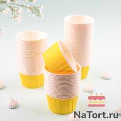 Формы бумажные с ламинацией «Маффин» 50х40 мм (Желтый) 100 шт