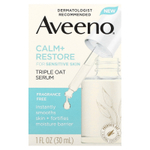 Aveeno, Calm + Restore, сыворотка с овсом тройного действия, для чувствительной кожи, 30 мл (1 жидк. унция)