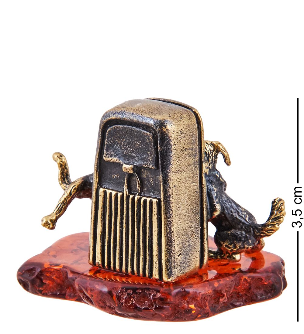 Народные промыслы AM-3716 Фигурка «Собаки Западня» (латунь, янтарь)