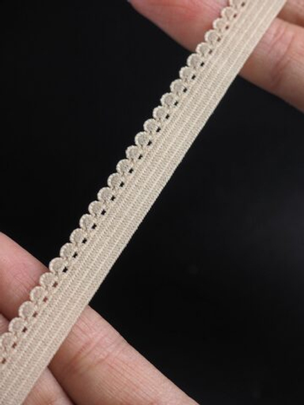 Резинка бельевая светло-бежевая ажурная ширина 9 мм (с учетом фестона)