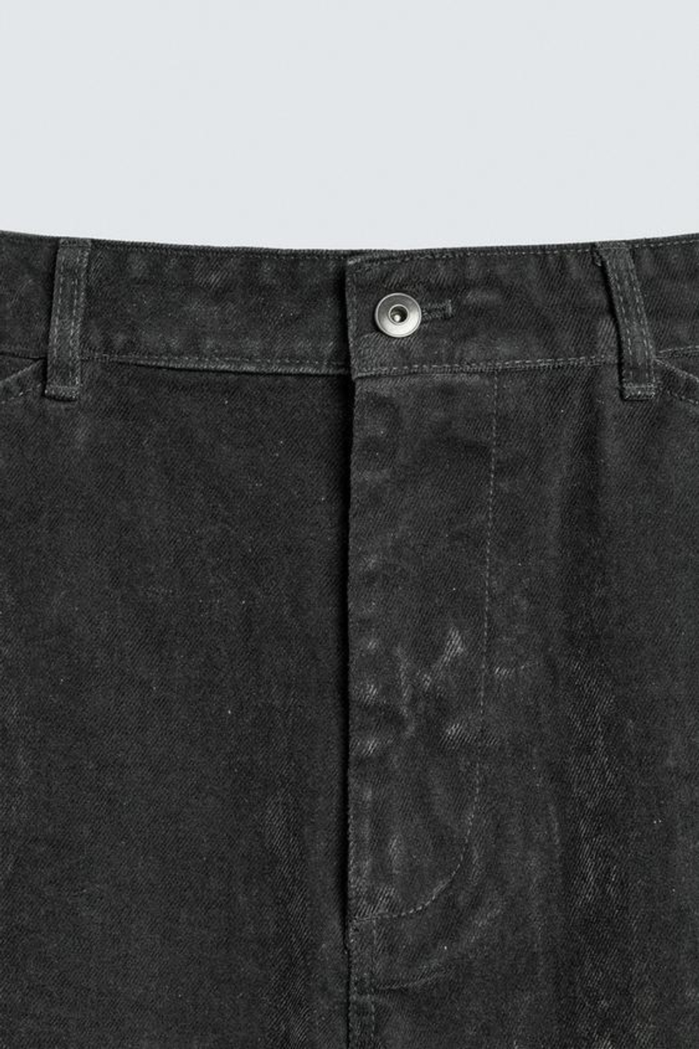 ZARA БРЮКИ RELAXED FIT С ФЛОКИРОВАНИЕМ, СЕРЫЙ