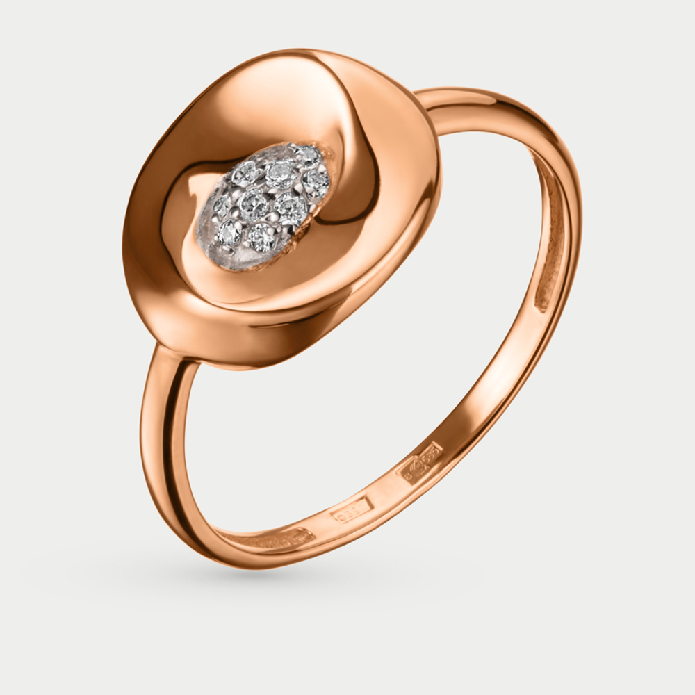 Кольцо для женщин из розового золота 585 пробы с фианитами (арт. 121-1774_f-01)