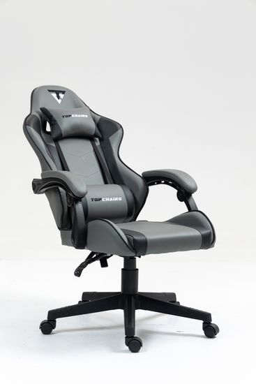 Кресло спортивное TopChairs Commander серо-черный