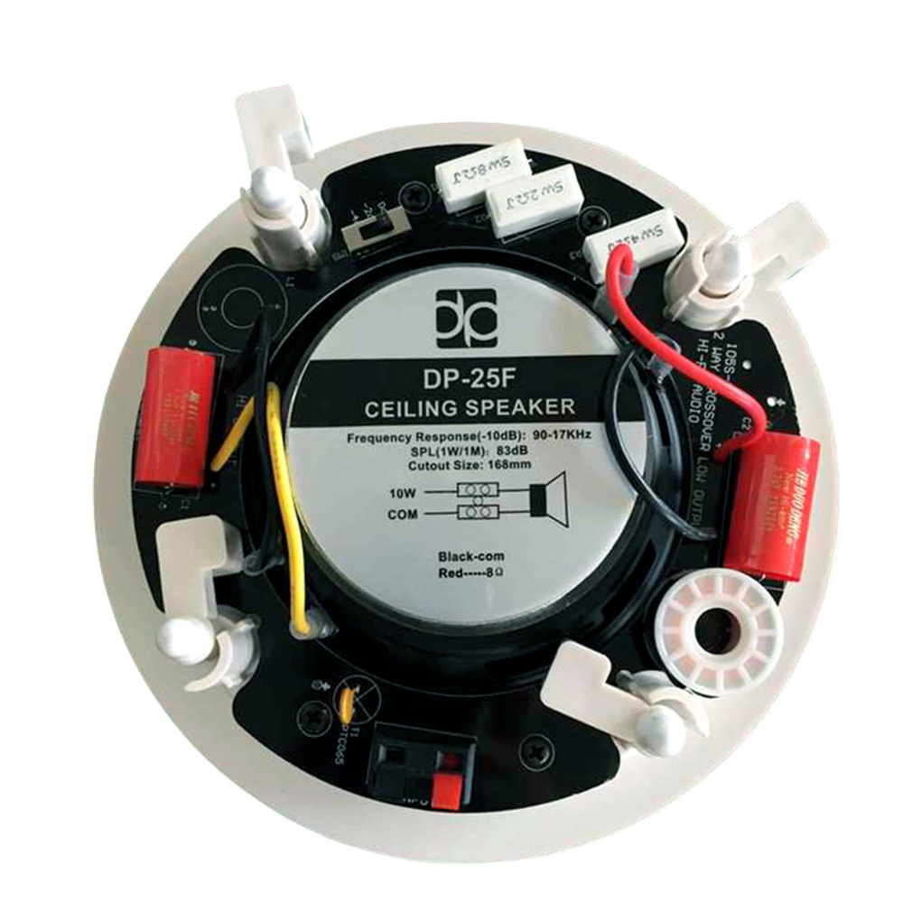 Direct Power Technology DP-25F 5'+1.5' коаксиальная потолочная АС, RMS10W/Max20W, 8ohm, кроссовер, высота 168mm, цвет белый