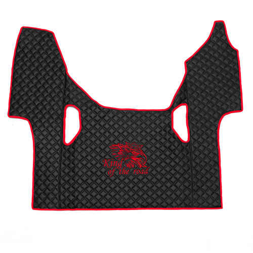 Ковры SCANIA 6 серии G (автомат), (экокожа, черный, красный кант, красная вышивка)