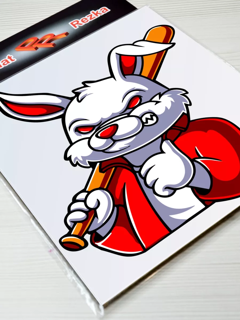 Наклейка - Заяц с битой