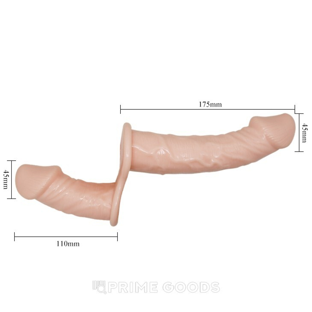 Двойной страпон с вибрацией Dual Penis Strap-On (17,5 и 11 см)