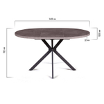 Стол круглый Vegas раздвижной (100+40) камень темный