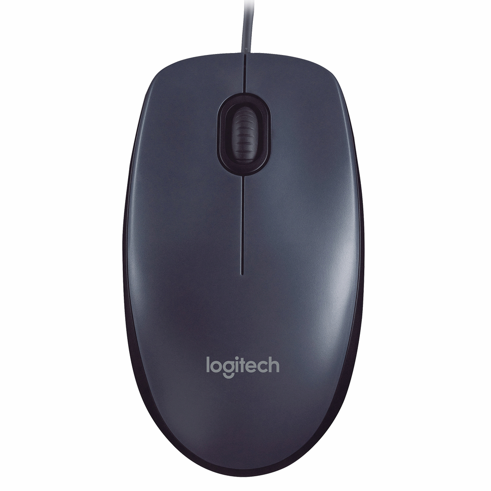 Мышь проводная Logitech M90, 1000dpi, черный, Retail, 1.8м (910-001970)