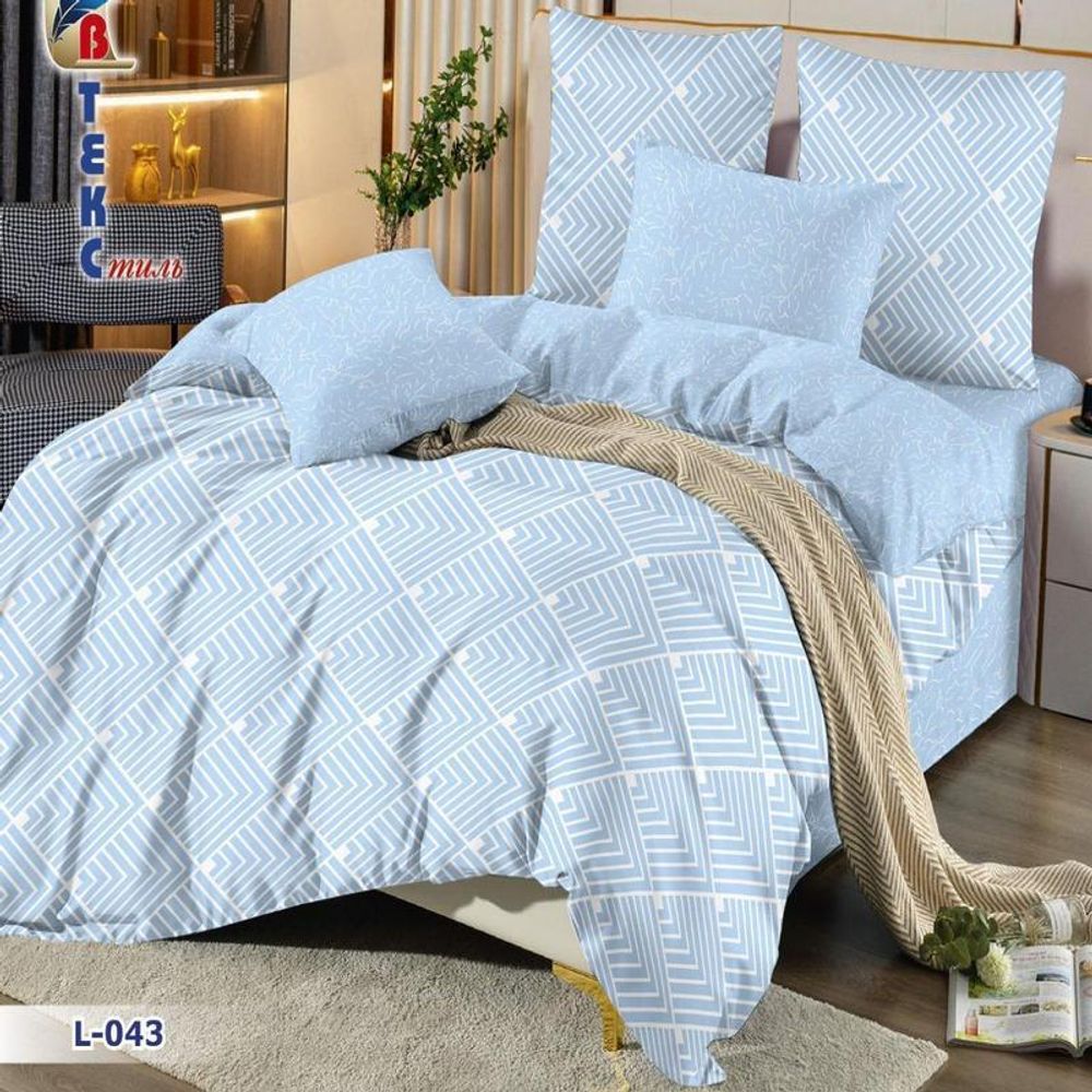 Комплект постельного белья "РУ. ЛЮКС" дизайн: L-043, поплин, 100% хлопок, Россия. Комплект постельного белья "РУ. ЛЮКС" дизайн: L-043, поплин, 100% хлопок, Россия.