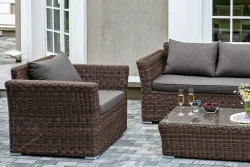 "Капучино" лаунж-зона из искусственного ротанга, цвет коричневый