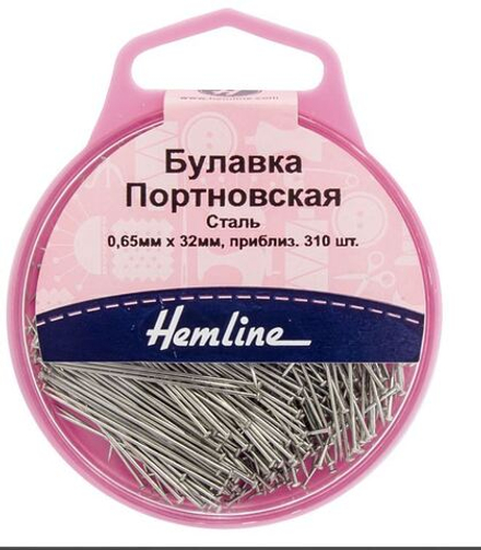Булавки-гвоздики портновские в пластиковом контейнере, 33 мм, около 310 шт (10702070/270423/3170633/