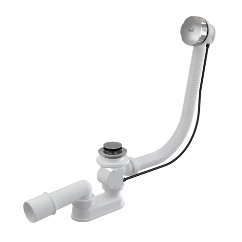 Обвязка для ванны 80 см полуавтомат пласт.хром пробка 45мм мет. пов. хром A55K-80-VE-01 Alcadrain