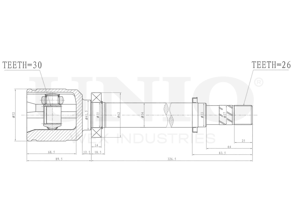 ШРУС внутренний правый UNIO CVJ-30187