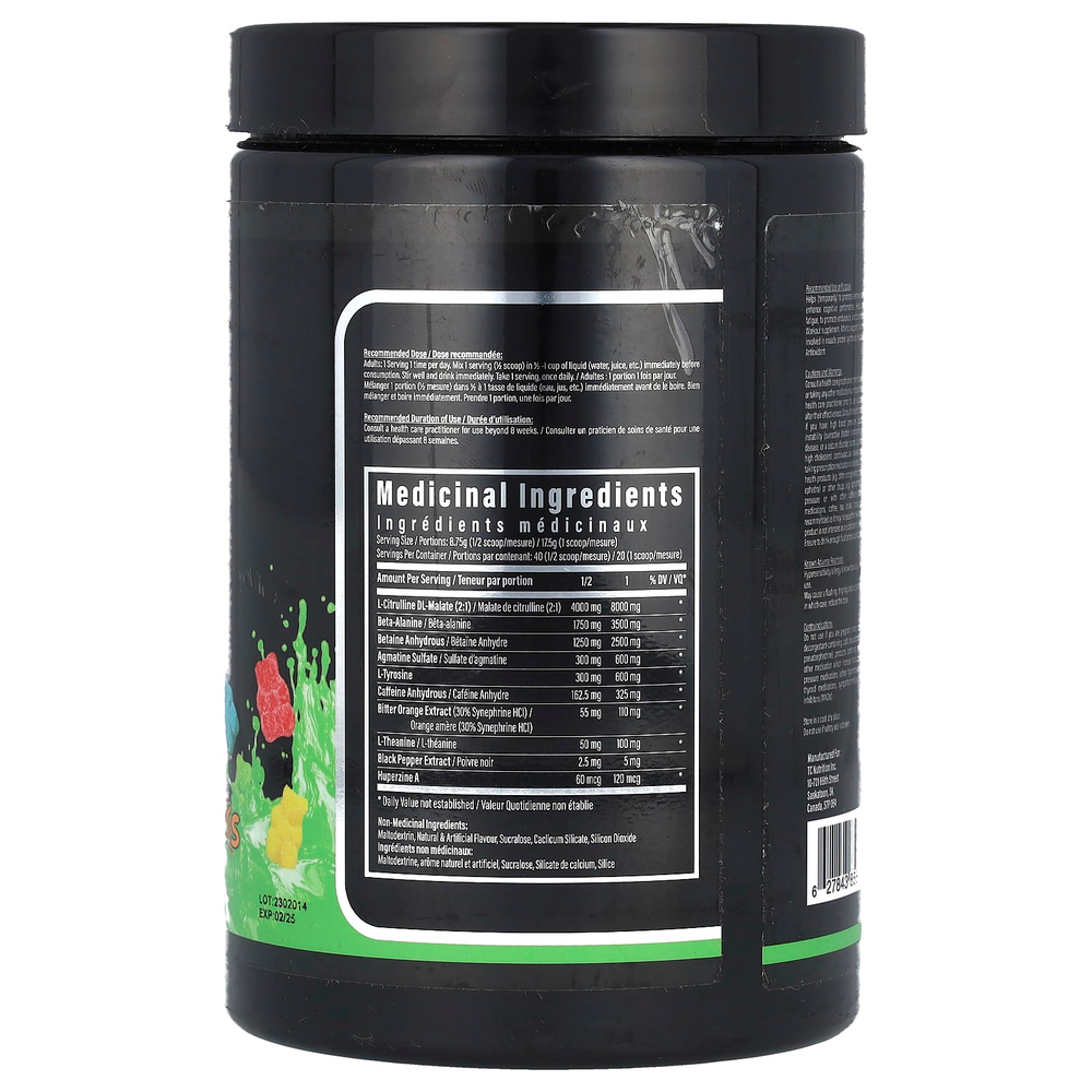 TC Nutrition, Batch 27, клинически дозированная предтренировочная добавка, кислые жевательные мишки, 350 г (12,35 унции)