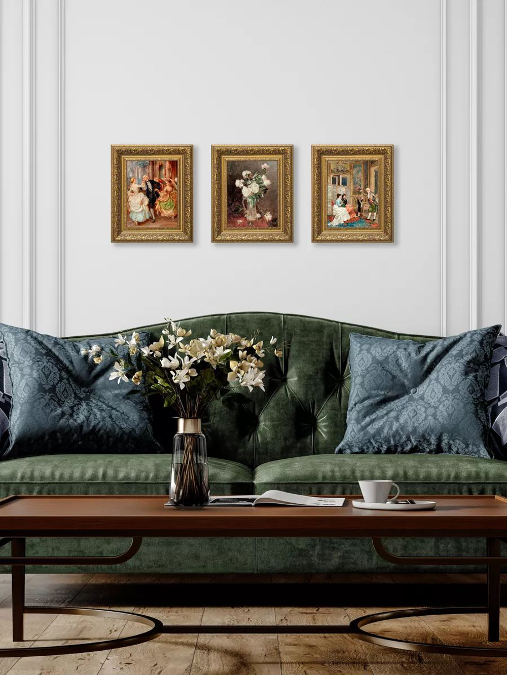 Картина на стену для интерьера на холсте "Золотой век" в классической раме 41*51 см