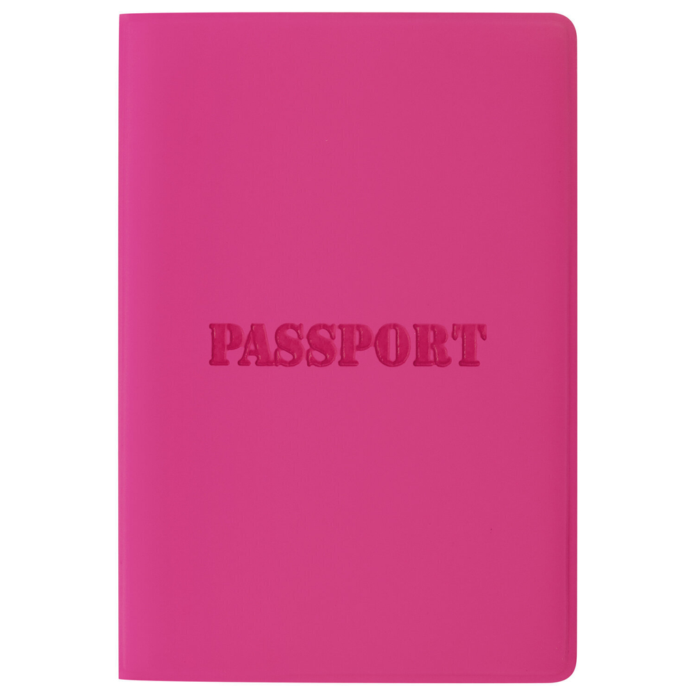 Обложка для паспорта мягкий полиуретан "PASSPORT" розовая STAFF (5 штук в упаковке)