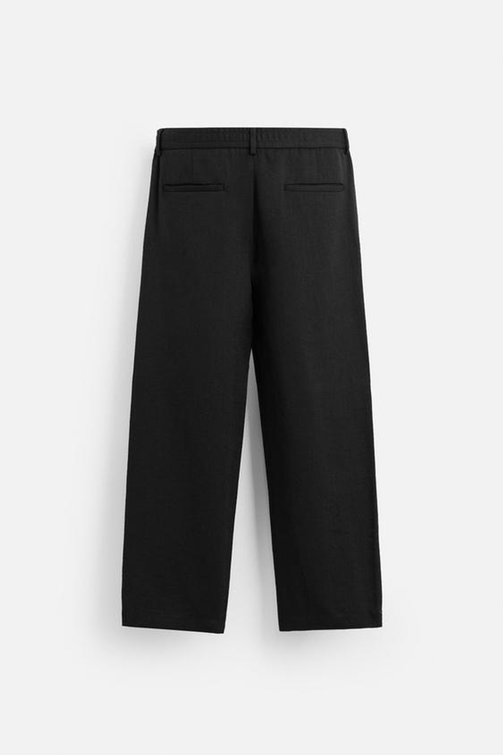 ZARA БРЮКИ REGULAR FIT ИЗ ТКАНИ С ТЕКСТУРОЙ, ЧЕРНЫЙ