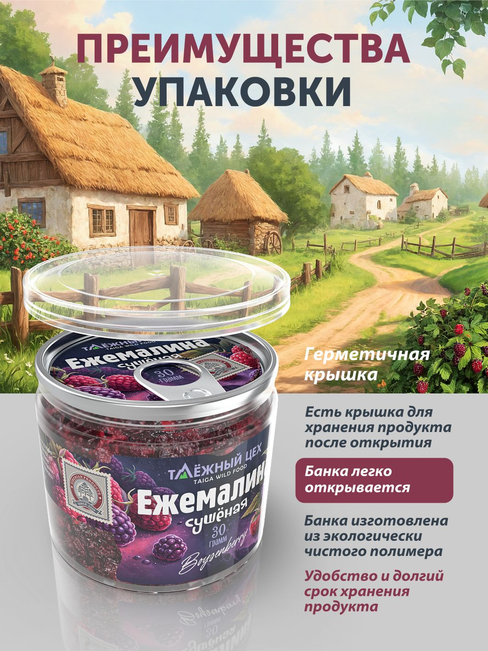 Ежемалина сушеная ТАЁЖНЫЙ ЦЕХ 30 г