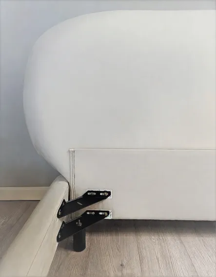 Двуспальная кровать 4122, 180х200, серый велюр